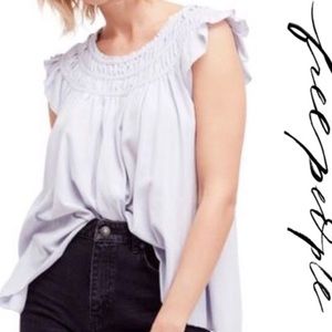 FREE PEOPLE Coconut Gathered top